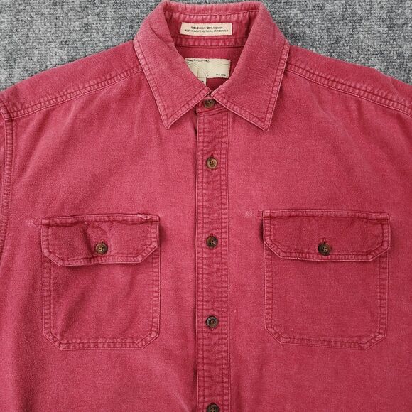Levis Shirt Mens Medium Red Chamois Workshirt Long Sleeve Button Up Chore Casual - Picture 11 of 16